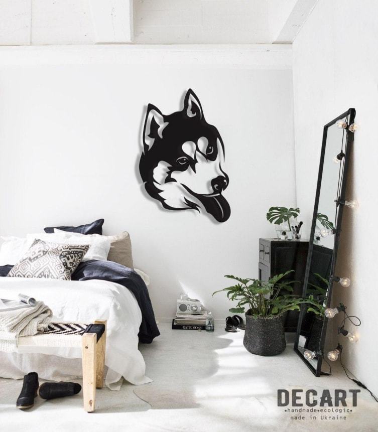 

Деревянная картина - панно Животные Huskies 35х50 см