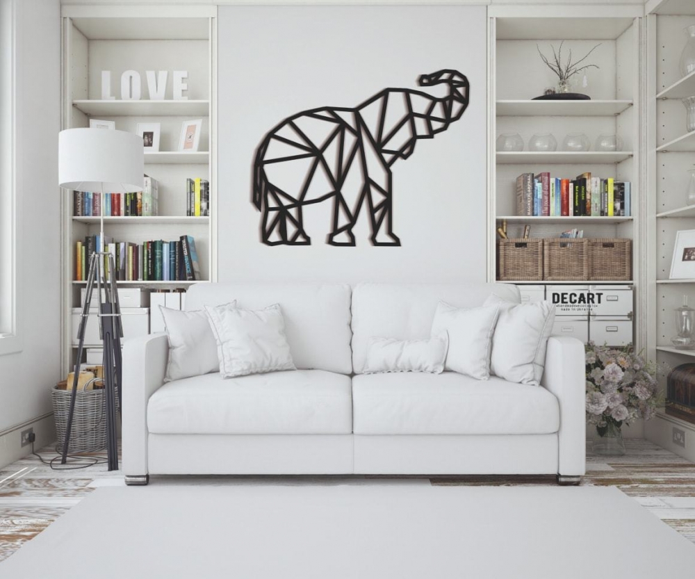

Деревянная картина - панно Животные Elephant geometry 90х75 см