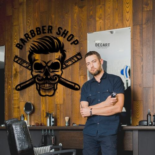 

Деревянная картина - панно Для салонов красоты BARBER SHOP 90х90 см