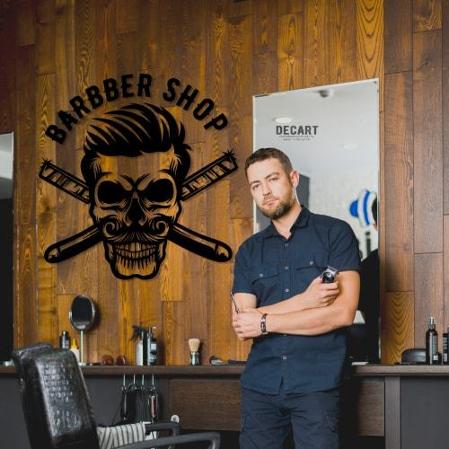 

Деревянная картина - панно Для салонов красоты BARBER SHOP 100х100 см