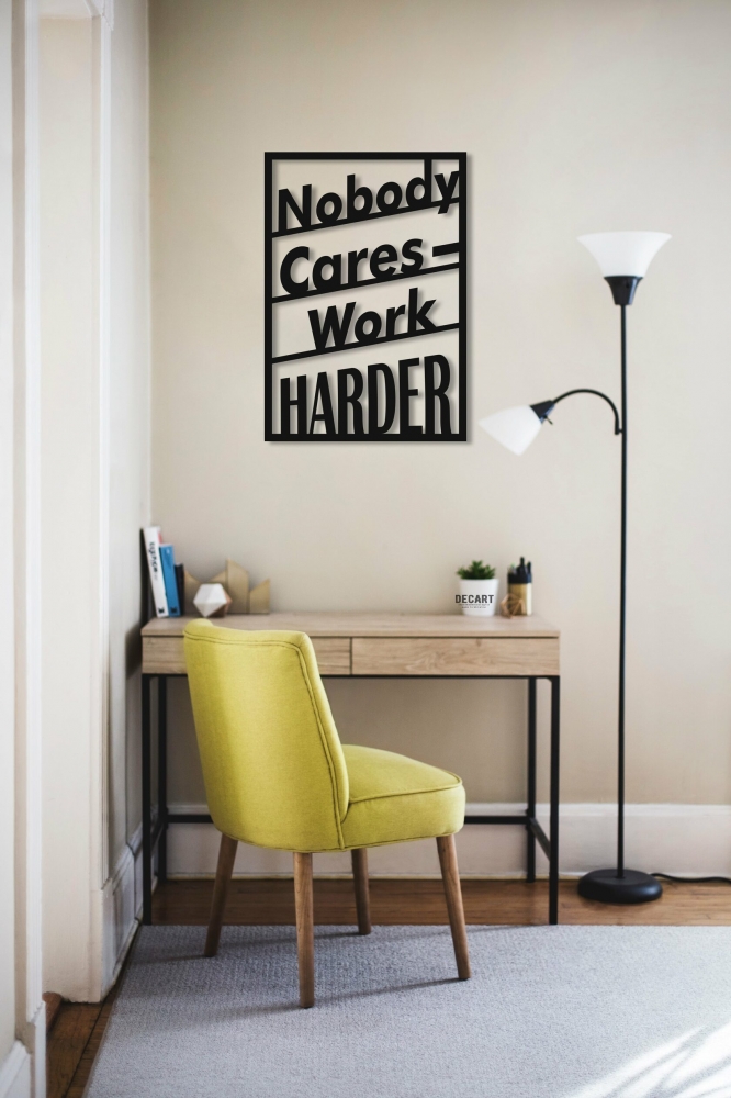 

Деревянная картина - панно Надписи "Nobody Cares Work Harder" 70x48 см