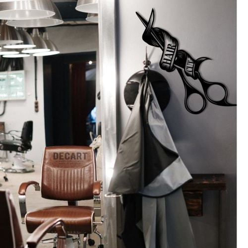 

Деревянная картина - панно Для салонов красоты Hair Cut 110х40 см