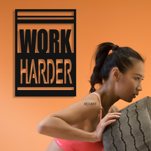 

Деревянная картина - панно Надписи Work Harder 70х50 см