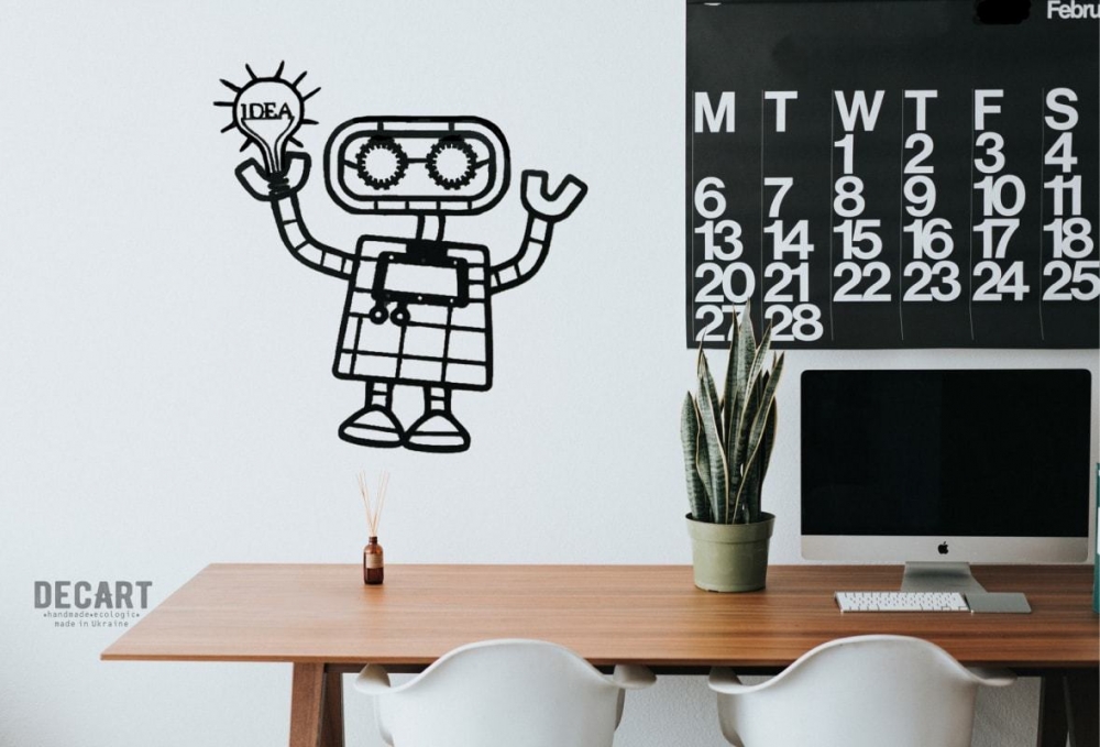 

Деревянная картина - панно Для детей Robot Idea 50х50 см