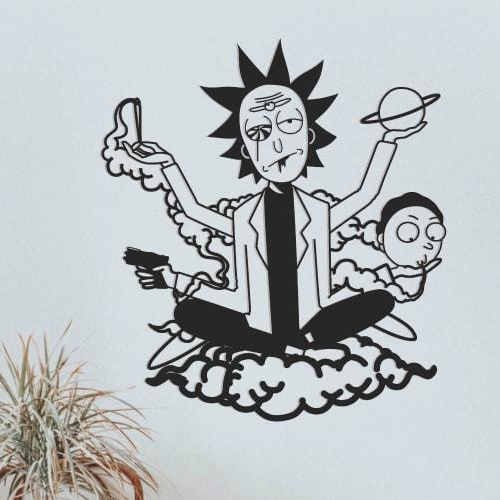 

Деревянная картина - панно Герои кино и мультфильмов Рик и Морти 108х100 см