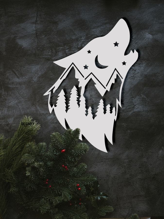 

Деревянная картина - панно Животные Forest Wolf 50х35 см