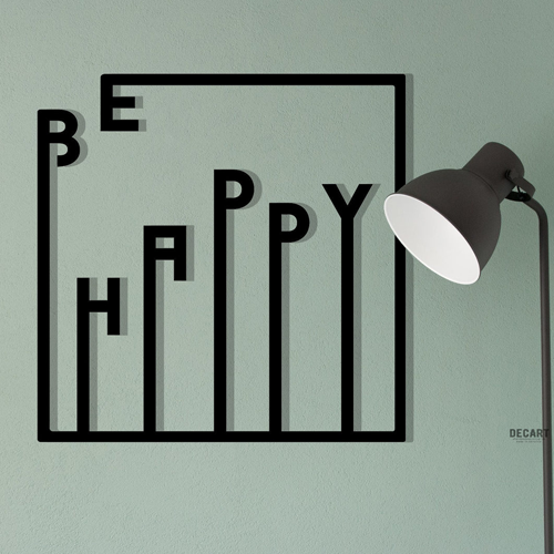 

Деревянная картина - панно Надписи BE HAPPY 70х70 см