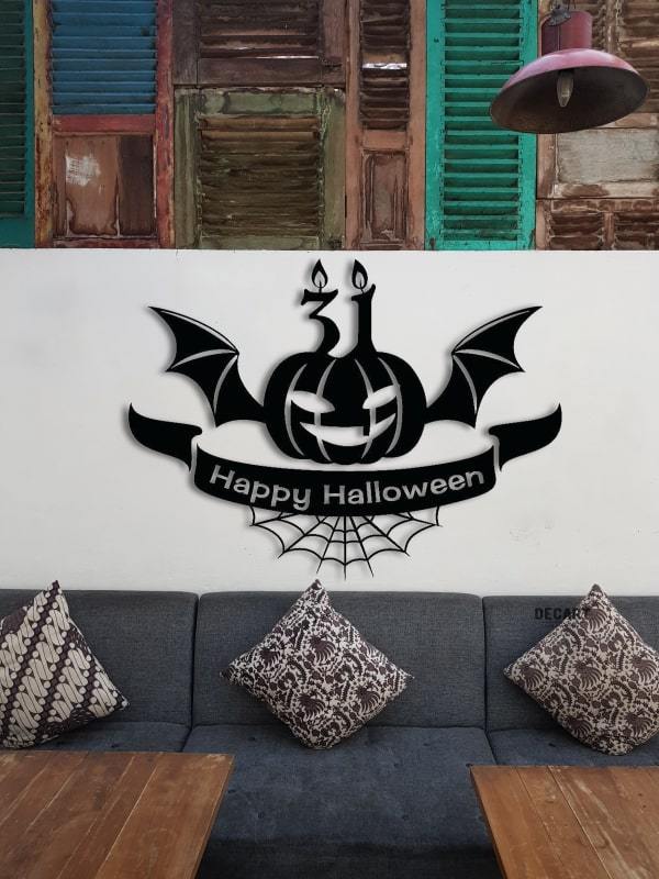 

Деревянная картина - панно Хеллоуин Happy Halloween 70х51 см