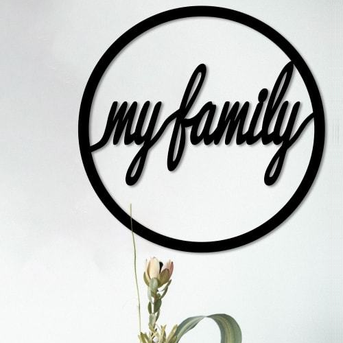 

Деревянная картина - панно Для дома My family 100х100 см