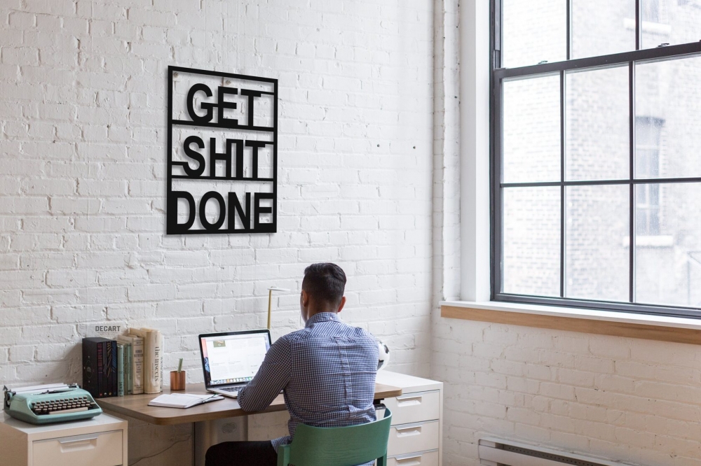 

Деревянная картина - панно Надписи Get Shit DONE 130x90 см