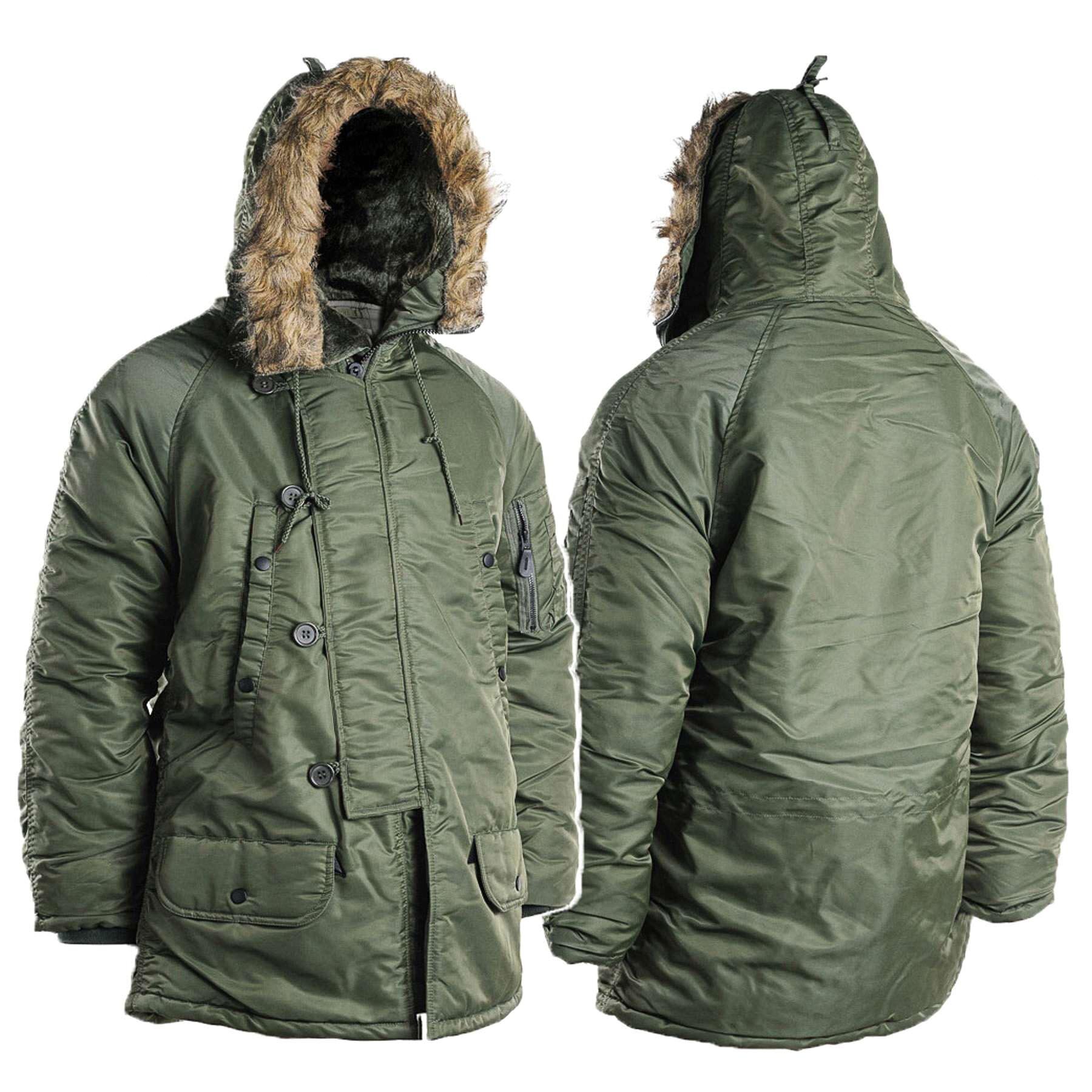 

Куртка парка Аляска c мехом US N3B PARKA Оливковая 3XL