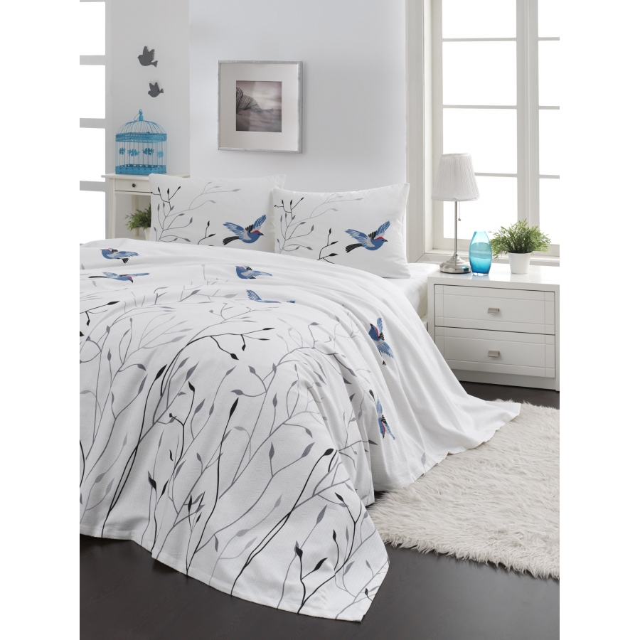 

Покрывало пике Home Perfect Lotus 200х235 см Голубой 000165778