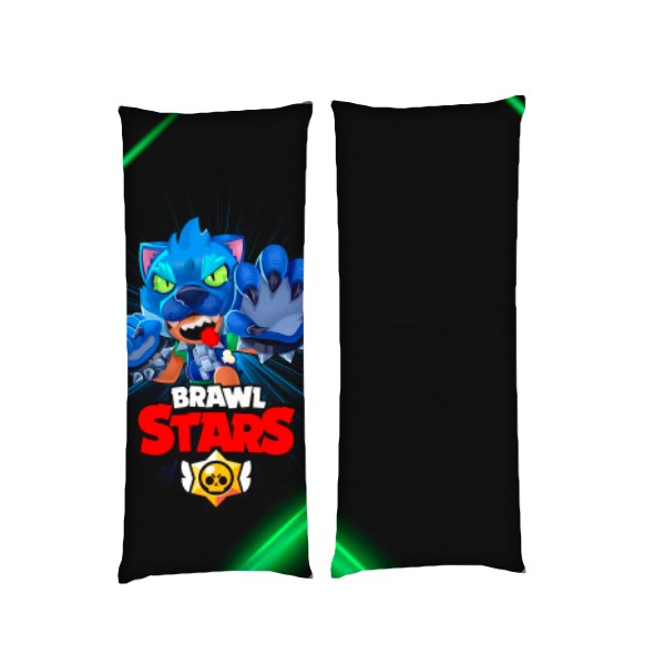 

Подушка Brawl Stars Leon Wolf 3 (Бравл Старс) дакимакура двухсторонняя стандарт 40 х 100 см - MyTee