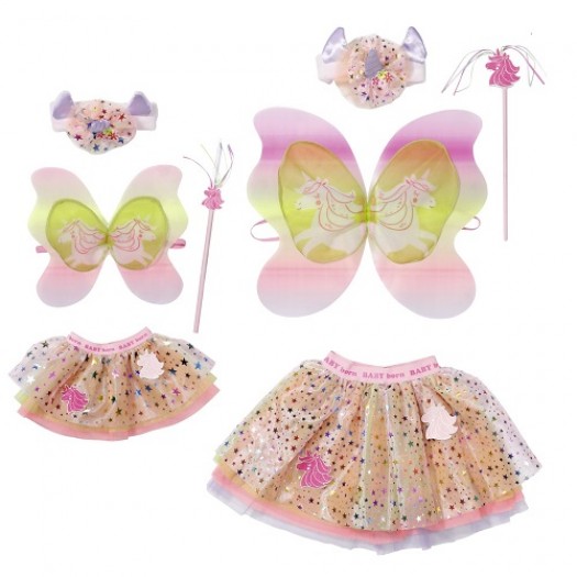 

Игр. набор аксесс. для перевоп. BABY BORN-ЕДИНОРОГ(юбки-пачки,пары крыльев,повязки с рог,жезлы)