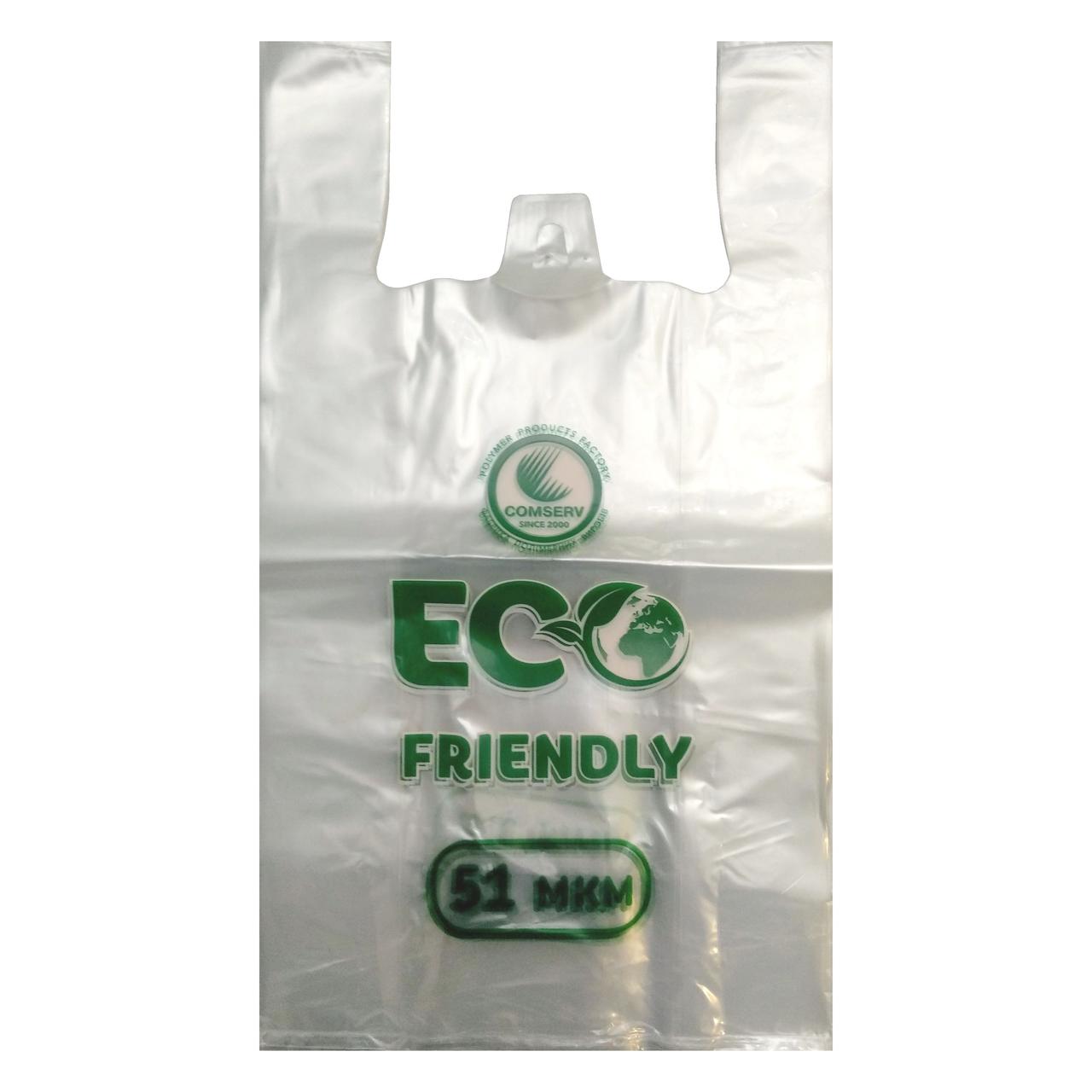 Пакет майка большой Сomserv Eco Friendly прозрачный 51 мкм 35х60 см 50 ...