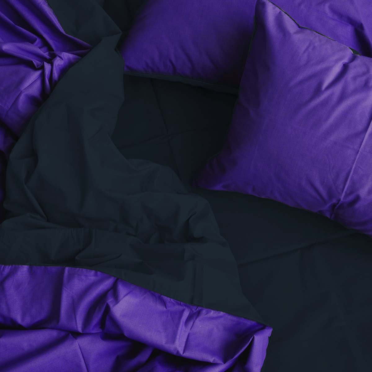 

Однотонное черно-фиолетовое постельное белье MDreams 1.5-спальный 150*220