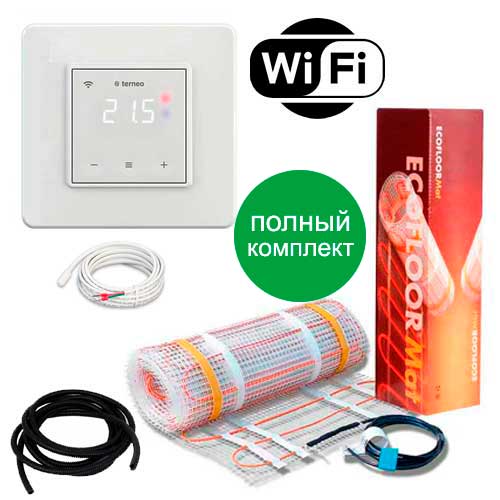 

Теплый пол Fenix нагревательный мат LDTS-160 + программируемый WiFi терморегулятор Terneo SX 3.05 м.кв - 500Вт