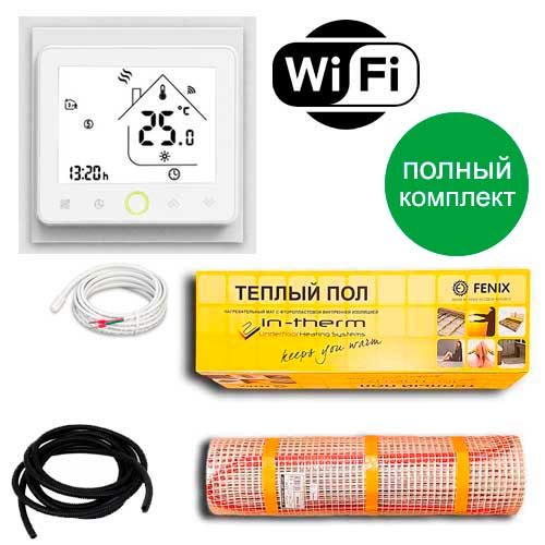 

Теплый пол двухжильный нагревательный мат IN-Term ECO 200 + программируемый WiFi терморегулятор PWT-002 2.2 м.кв - 460Вт