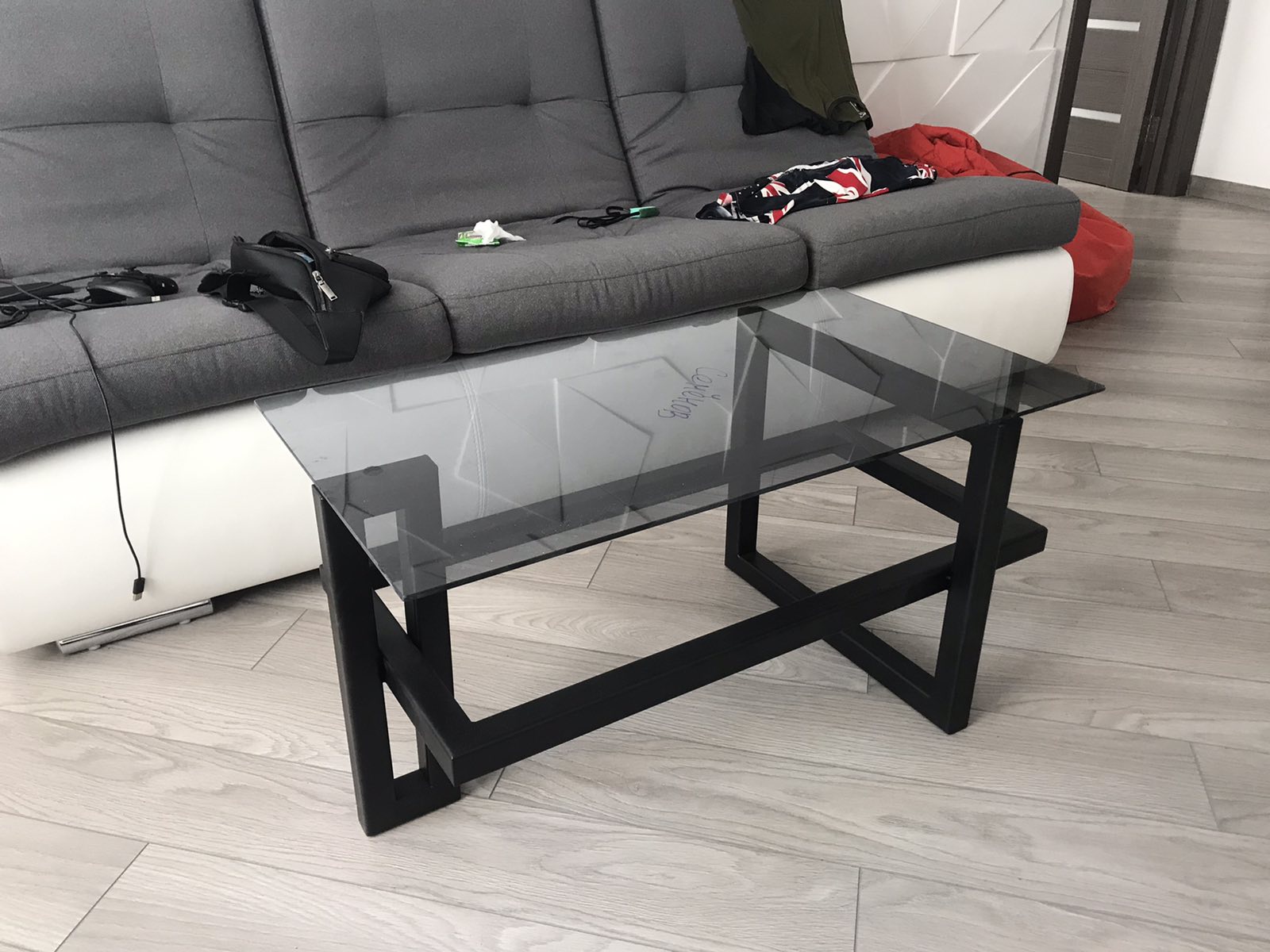 

Дизайнерский стеклянный журнальный стол в стиле Лофт Loft Design RV300 ()