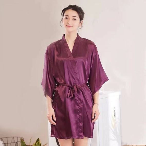

Женский халат атлас Yaoting 303-5 XXL фиолетовый