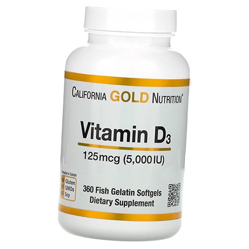 

Витамин Д3, Vitamin D3 5000, California Gold Nutrition 360гелкапс (36427007)