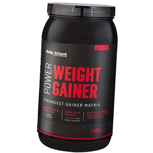 

Гейнер, Power Weight Gainer, Body Attack 1500г Ваниль (30251001)