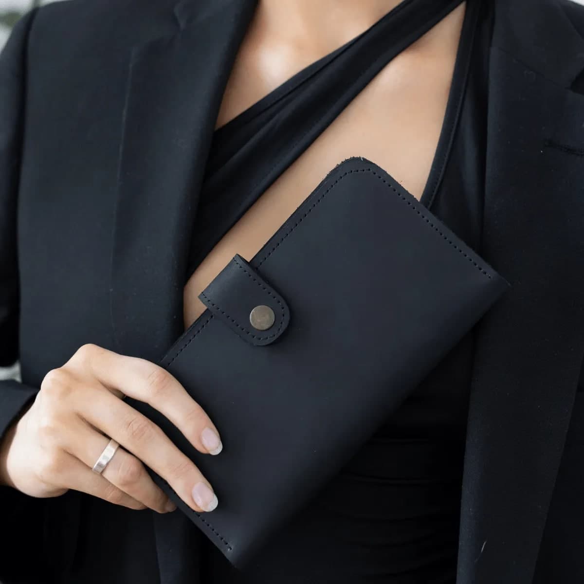 

Женское портоне из натуральной кожи boorbon 202-BLACK-1 черное