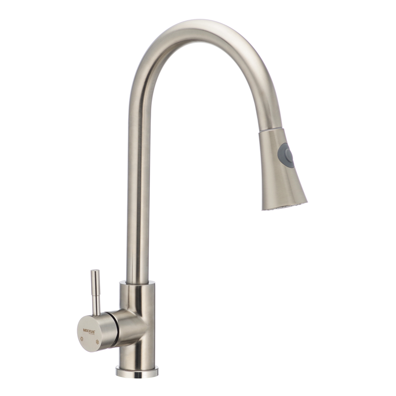 

Смеситель для кухни с выдвижной лейкой MIXXUS SUS 014-B (SS0023)