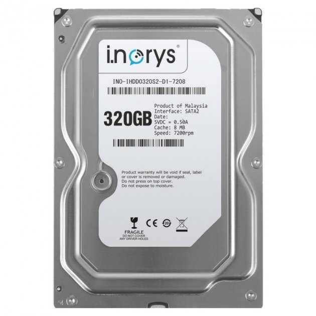 

Жесткий диск 3.5" 320Gb i.norys SATAII 8Mb 7200 rpm (INO-IHDD0320S2-D1-7208)