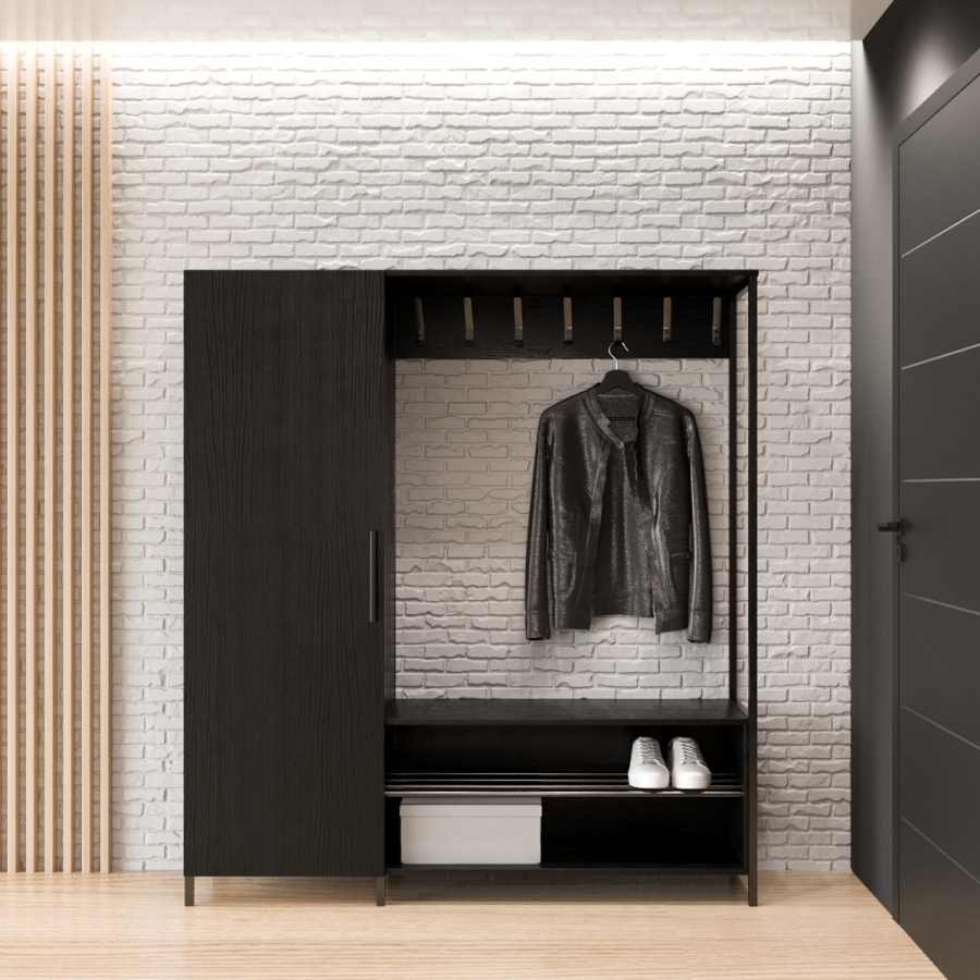 

Прихожая Fenster Дакота 3 Чёрная ДСП Чёрное