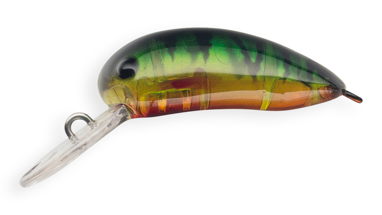 

Воблер Strike Pro Cooky 30 SP, 30 мм, 2,6 гр, Загл. 1,5м., Нейтральный, цвет: A102G Transparent Perch, (JS-322#A102G) (33850)