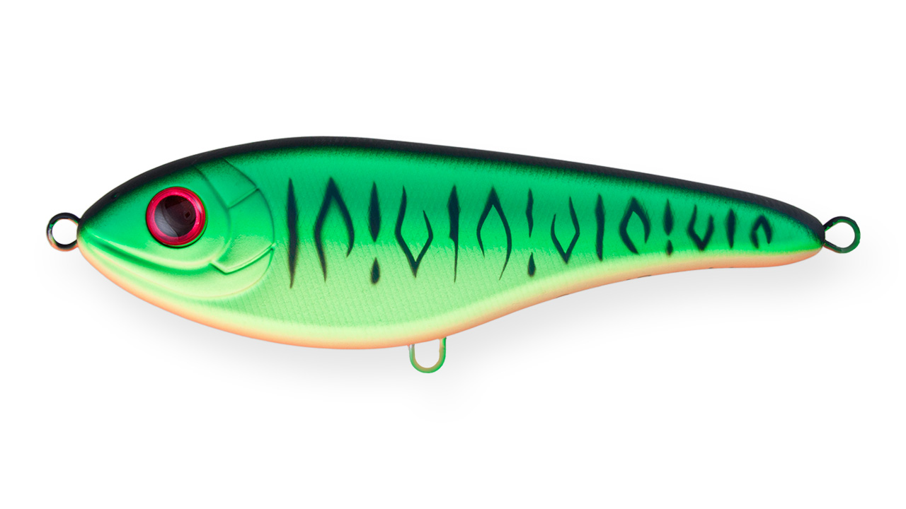 

Воблер Джеркбейт Strike Pro Buster Jerk II Shallow Runner, 120 мм, 37 гр, Загл. 0,3м.-2,0м., Медленно всплывающий, цвет: GC01S Mat Tiger, (EG-049#GC01S) (82876)