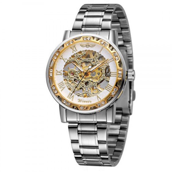 

Часы Winner 8012 Diamonds Automatic Silver-Gold-White