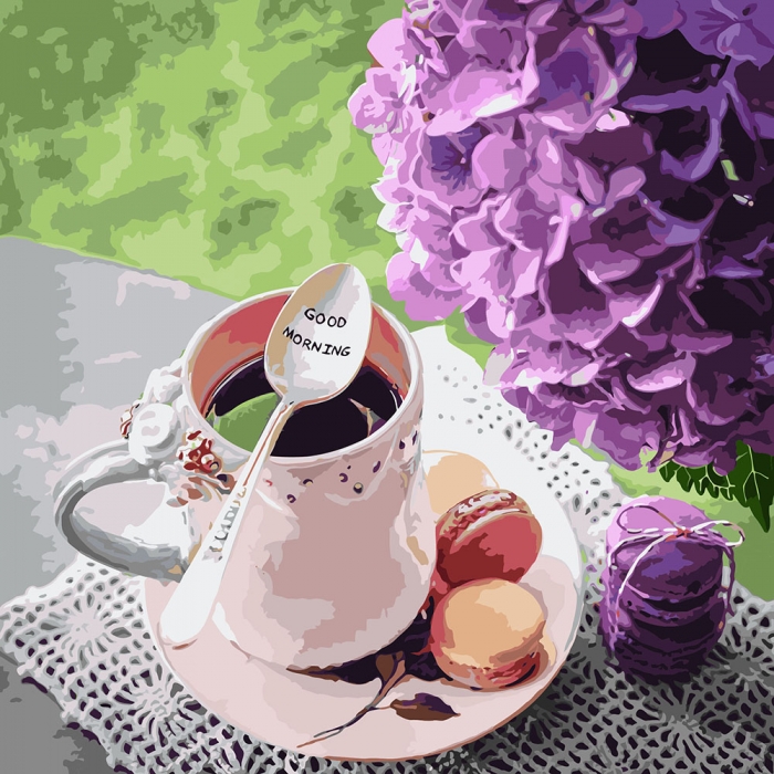 

Набір для розпису по номерах. "Ранковий сюрприз" 40*40см