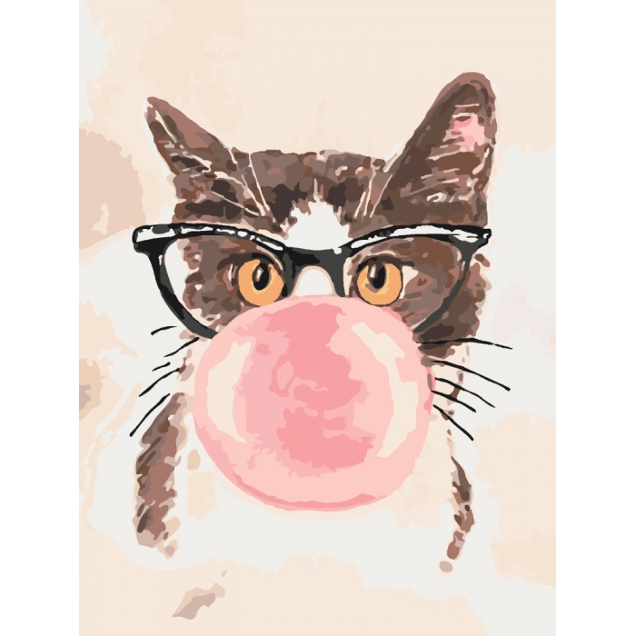 

Набір для розпису по номерах. Тварини, птахи "BUBBLE GUM" 30*40см