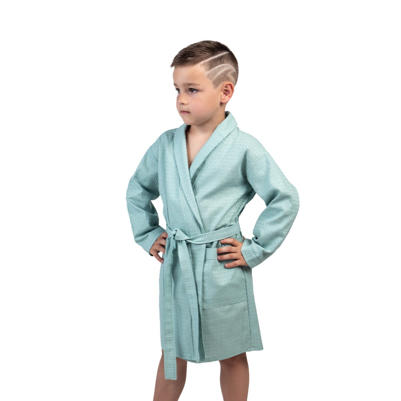 

Детский вафельный халат Luxyart 4-7 лет 30-32 хлопок голубой (LM-204)