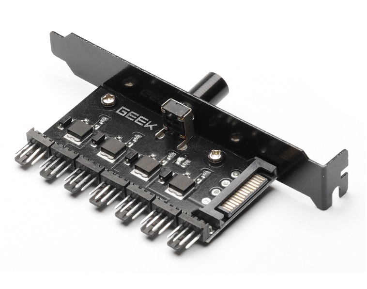 

Реобас GEEK SATA на 7 кулеров 4 pin / 3 pin (в PCI слот) Fan Hub