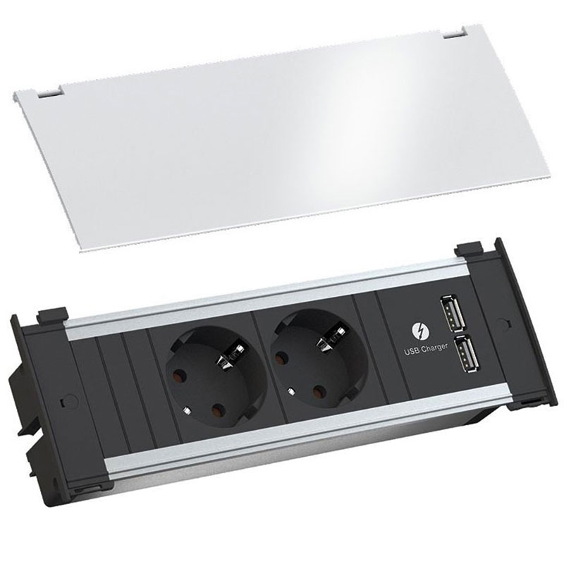 

Розетка Bachmann Kapsa 2x220V+2xUSB White белый