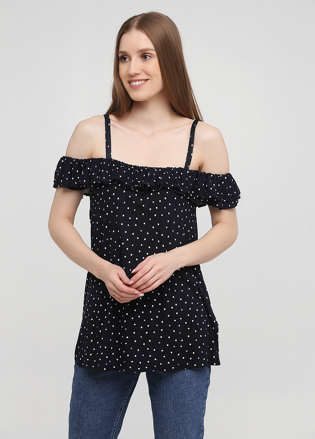 

Майка C&A  Темно-синий 2038708_тем.син.горошек_01, Майка C&A S Темно-синий 2038708_тем.син.горошек_01