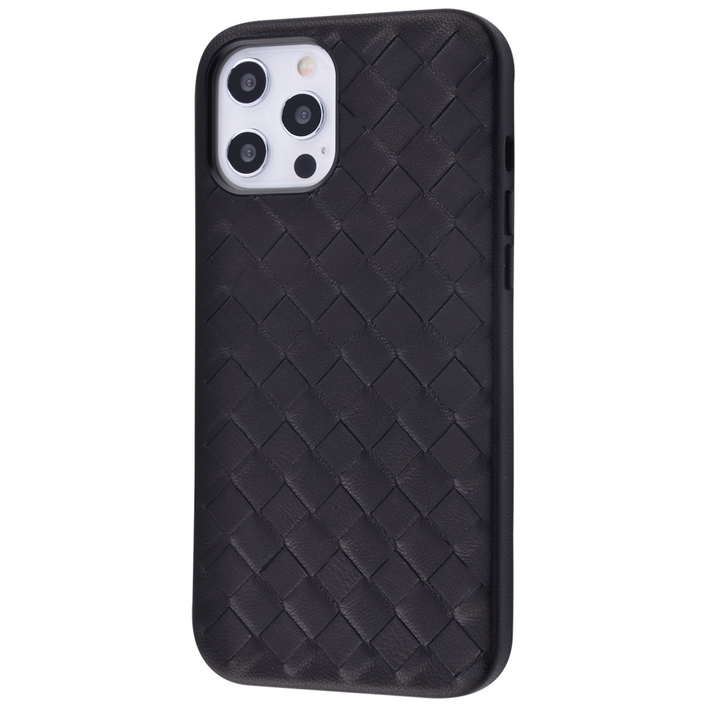 

Чехол Genuine Leather Case Weaving Series для iPhone 12 Pro Max black