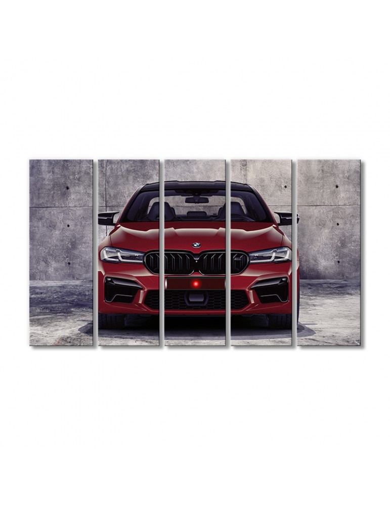 

Модульная картина Artel «БМВ м5 2021 красный автомобиль» 5 модулей 90x135 см