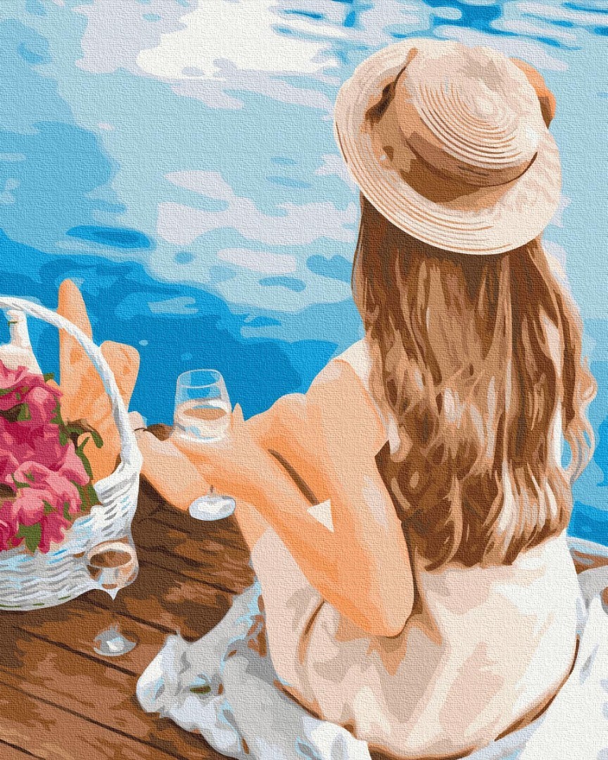 

Картина по номерам BrushMe (Брашми) Премиум "Мечтательница в шляпке" 40х50см PGX37554