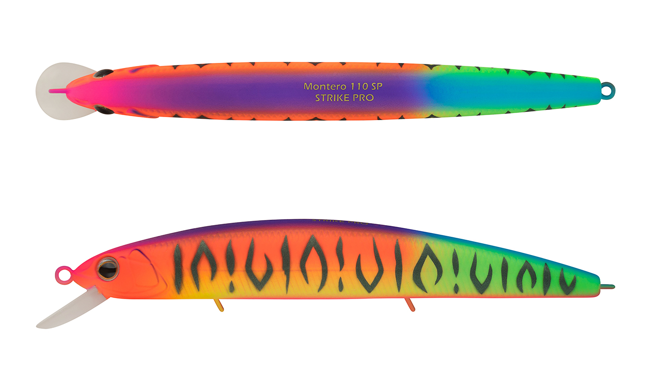 

Воблер Минноу Strike Pro Montero 110SP, 110 мм, 13,6 гр, Загл. 0,8м.-1,6м., Нейтральный, цвет: A244S Parrot Mat Tiger, (EG-190C-SP#A244S) (120977)
