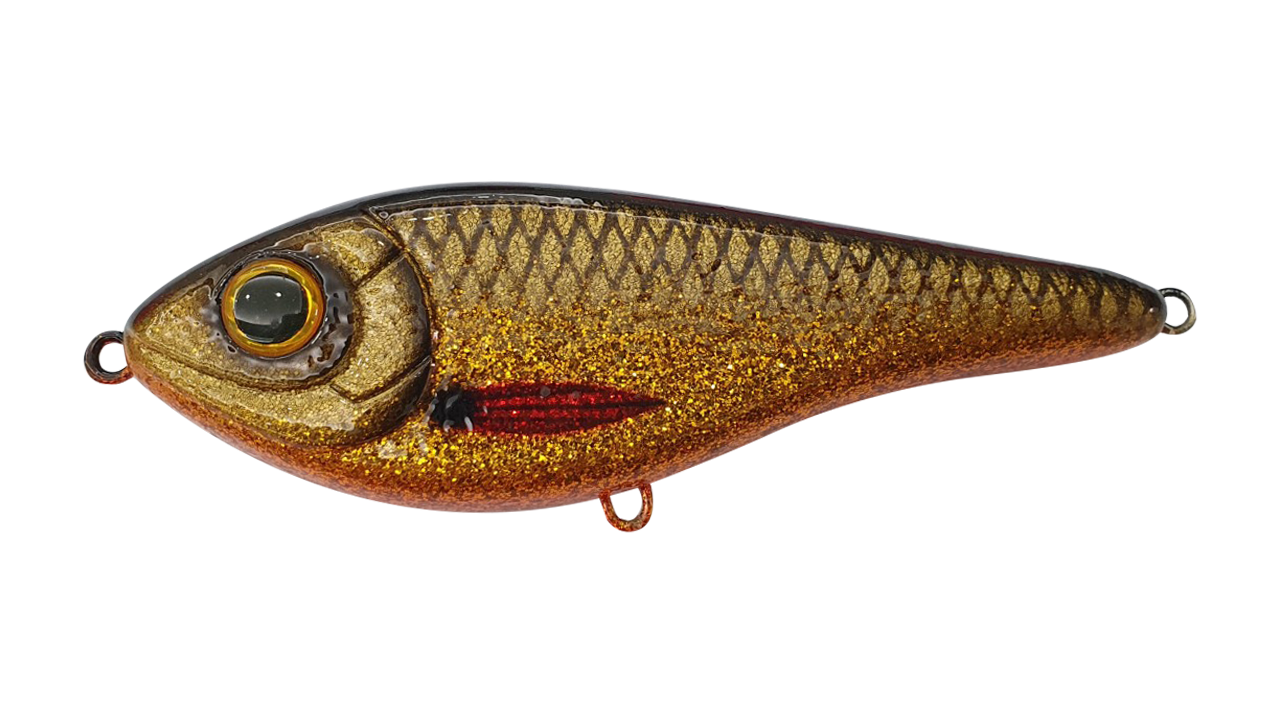 

Воблер Джеркбейт Strike Pro Buster Swim, 130 мм, 65 гр, Тонущий, цвет: C768 Golden Roach, (EG-228#C768) (133181)
