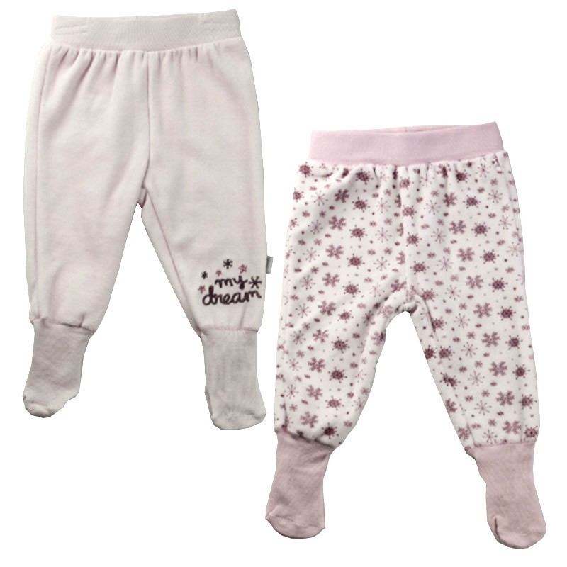 

Ползунки набор 2шт Bebetto T1807 Розовый/Белый 68-74 см