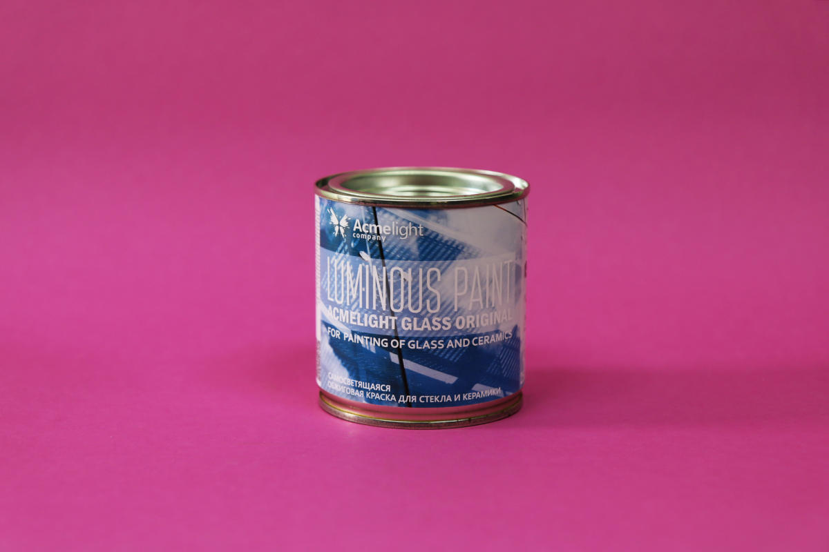 

Краска светящаяся, обжиговая для стекла AcmeLight Glass Original желтая с желтым свечением 0,25 л
