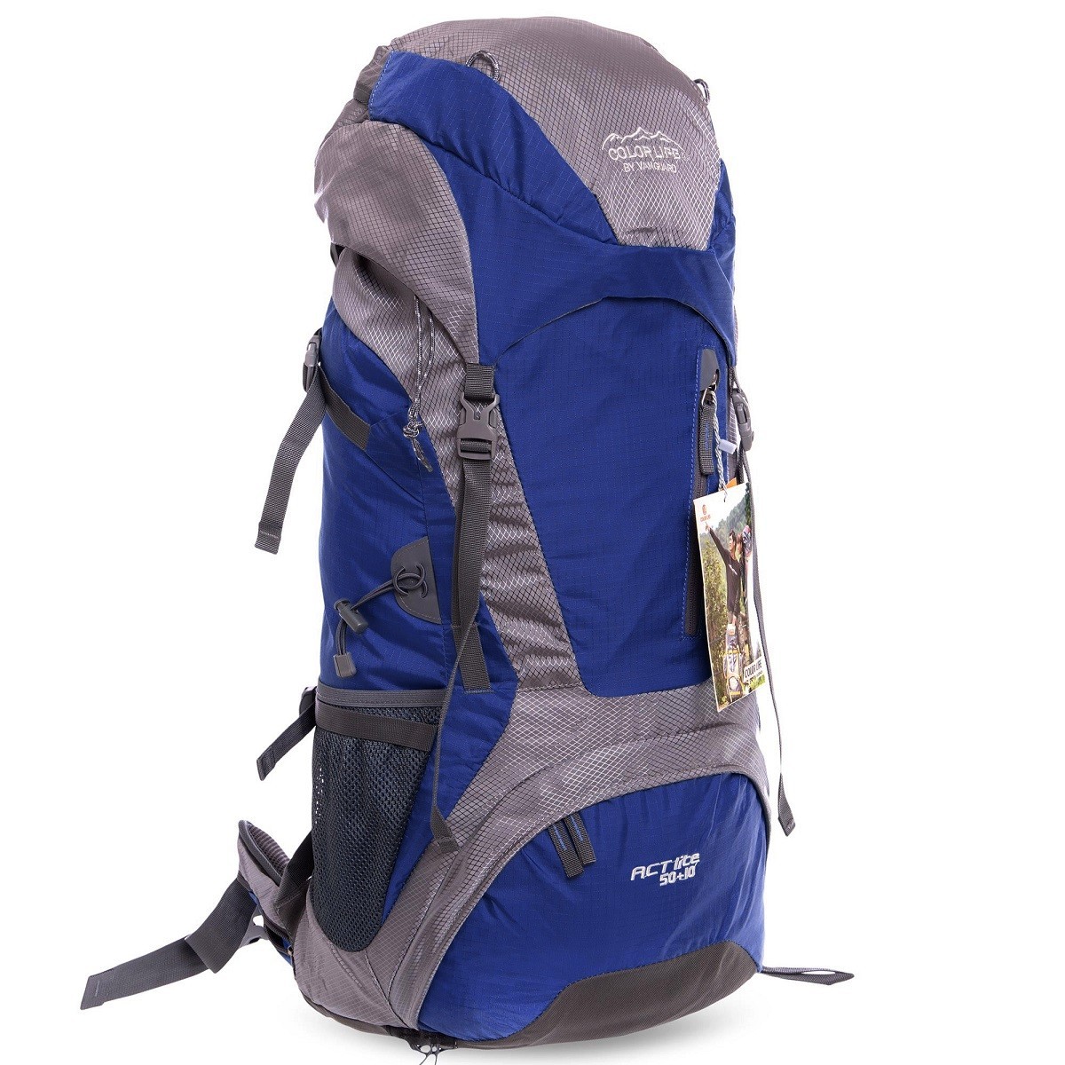 

Рюкзак туристический каркасный COLOR LIFE 172 60л нижний вход темно-синий