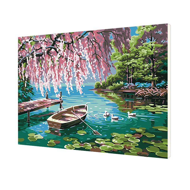 

Картина по номерам Lesko DIY ZC3100 "Тихий пруд" 40*50 см