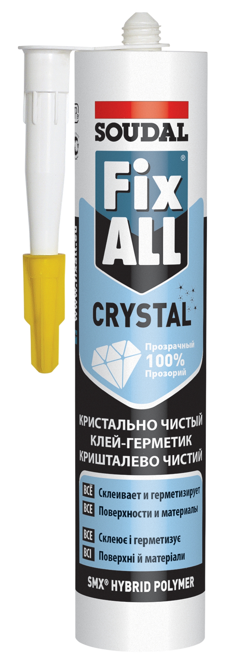 

Клей-Герметик Прозрачный 290 мл SOUDAL FIX ALL CRYSTAL