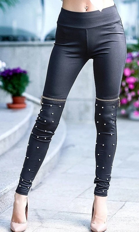 

Fashions • Женские лосины с жемчугом и замками Christian Fashions 42 черный (157-ол)